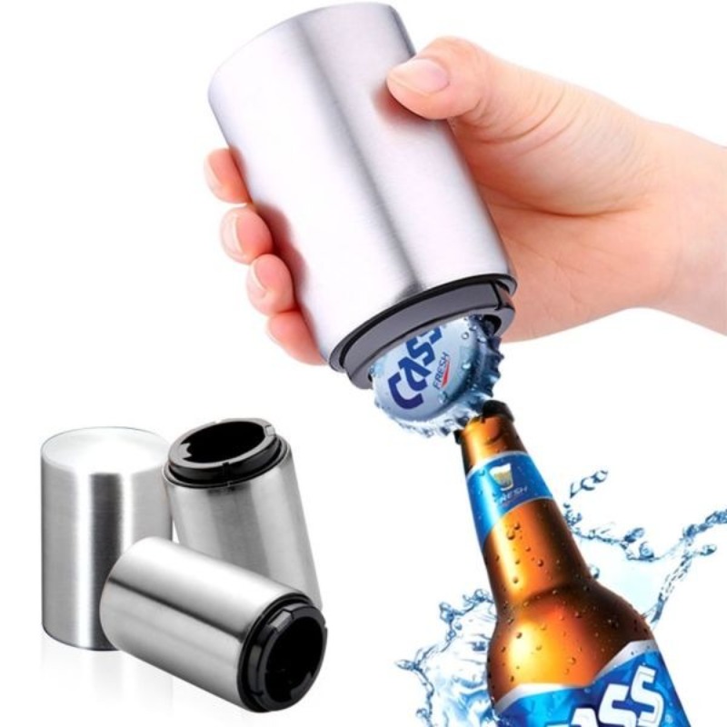 Wine Beer Spirits - Paslanmaz Çelik Otomatik Bira Şişe Açacağı