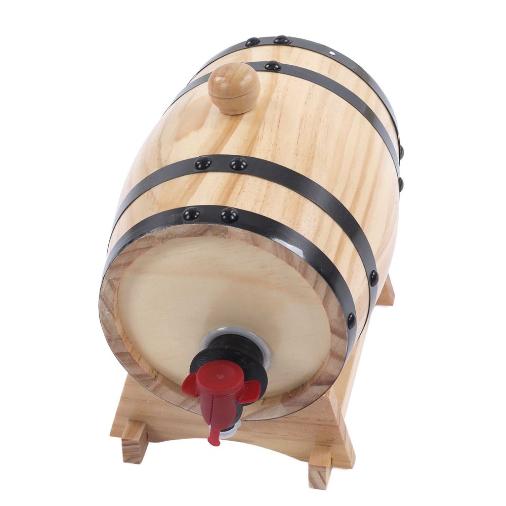Wine Whiskey Beer - 7 Parça Vintage Çam Ahşap Şarap
