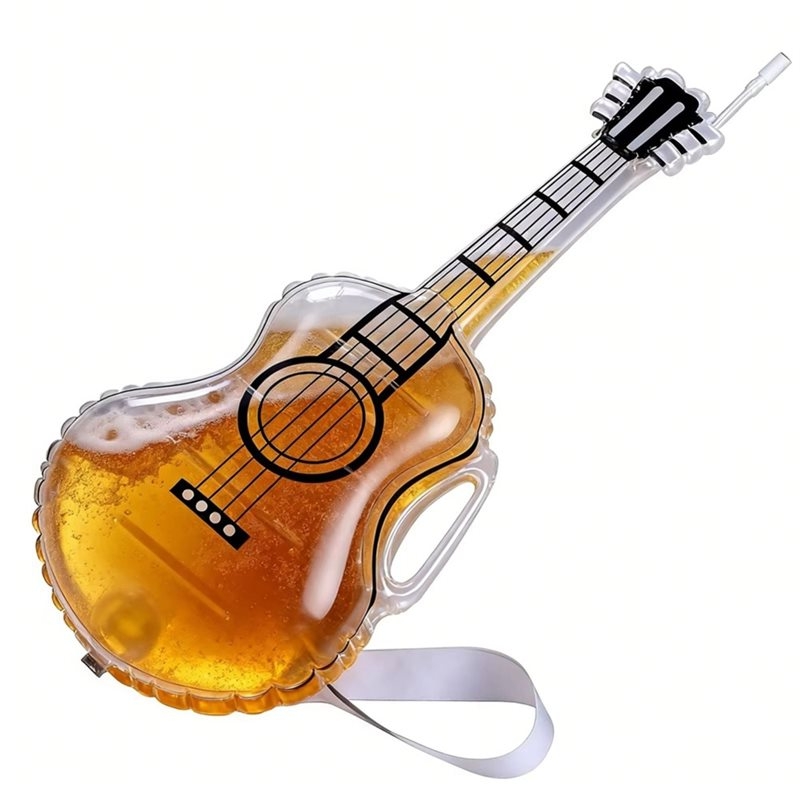 Beer And Wine Festival - AC62-Şeffaf Gitar Şeklinde Pipetli ve Askılı