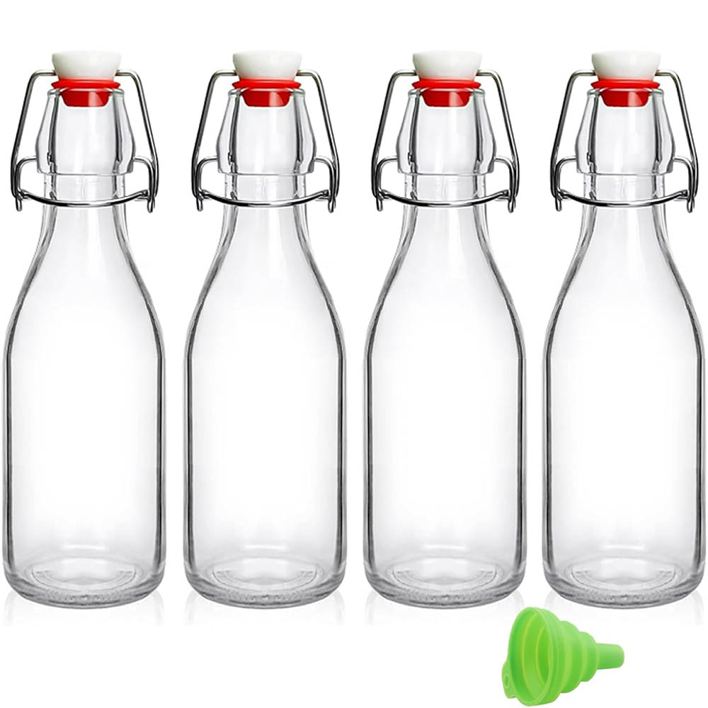 Wine Beer Spirits - 8.5oz Salıncak Kapaklı Cam Şişeler, Fermantasyon,
